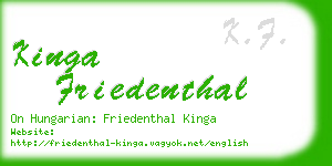 kinga friedenthal business card
